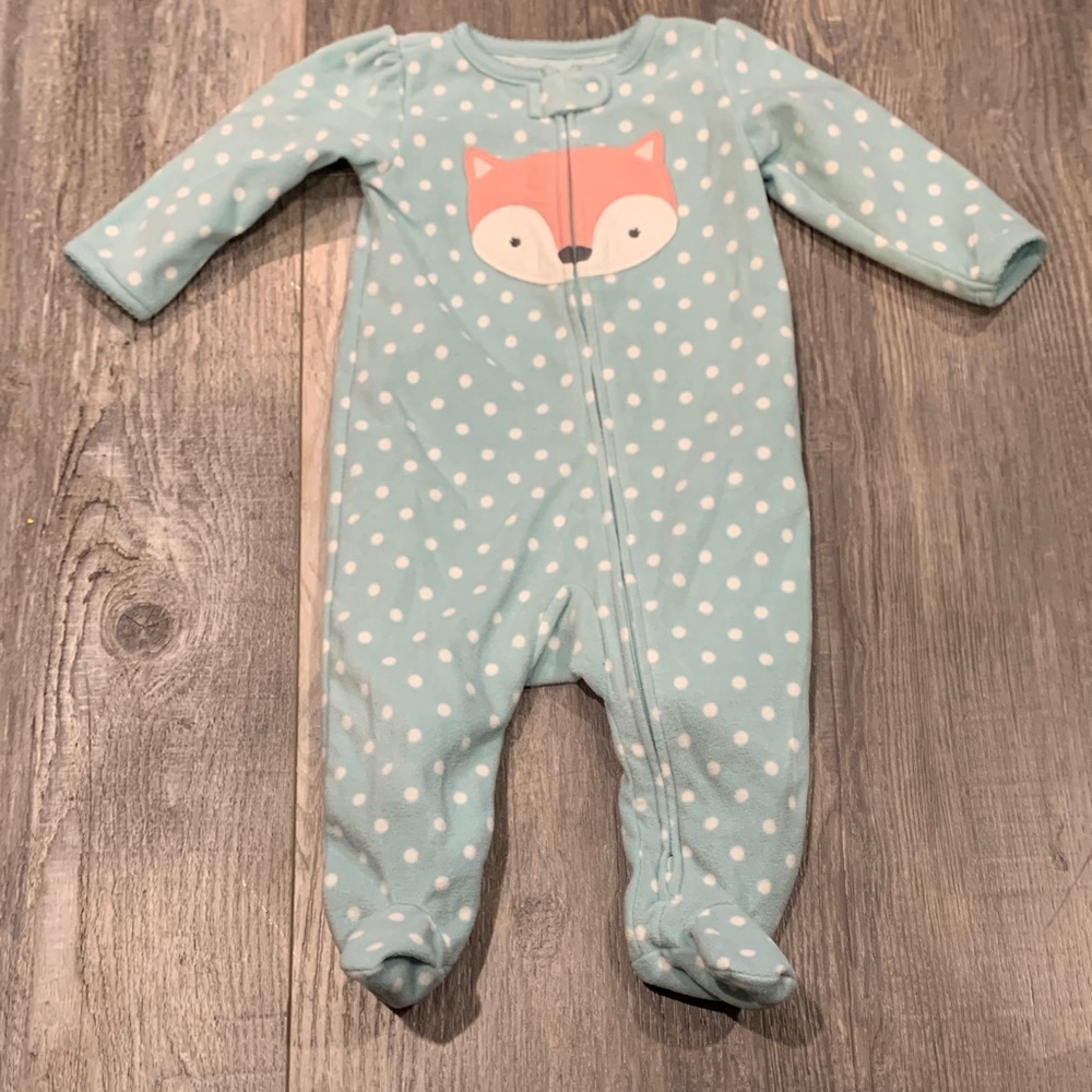 Simply joys Adorable Mint Green Fox Print Kids One Piece